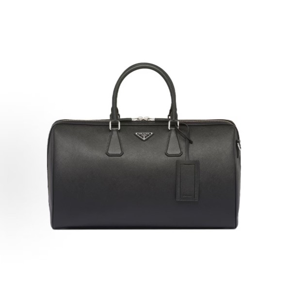 RADA Prada Saffiano metal triangular logo zipper opening and closing hand-held shoulder crossbody travel bag for men